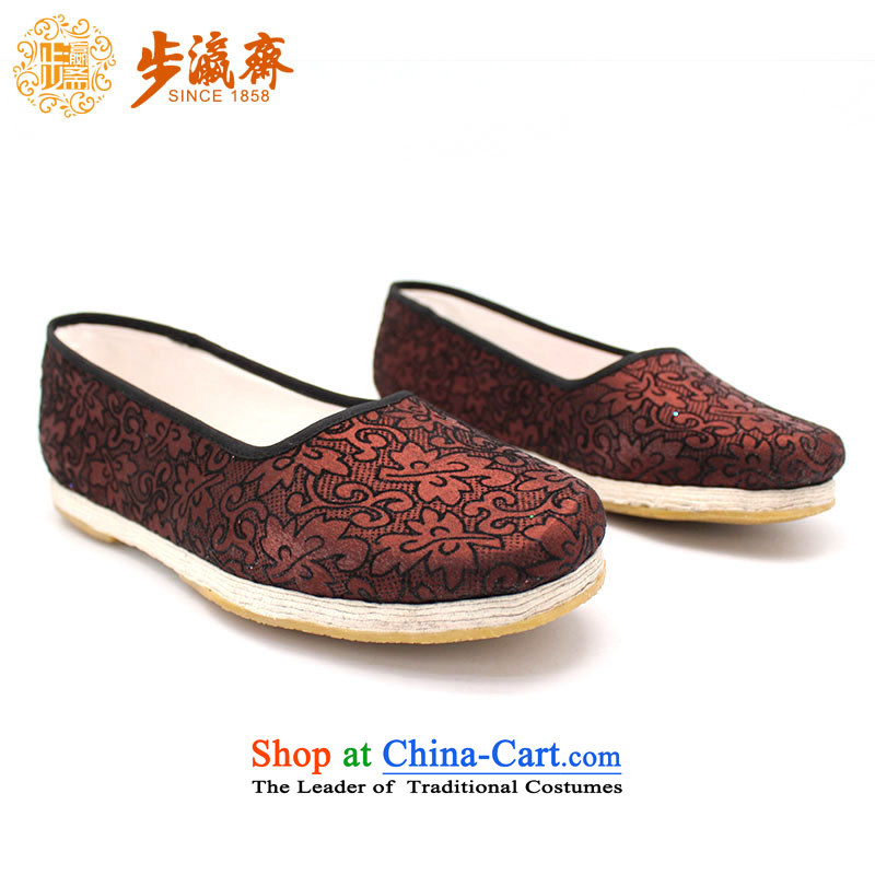 The Chinese old step-young of Ramadan Old Beijing mesh upper hand embroidered ground sent thousands of Mom Gifts home women shoes film A-7 step 38, Ying Ramadan Brown , , , shopping on the Internet