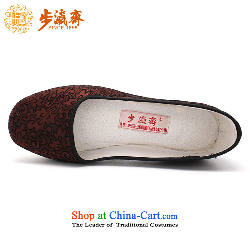 The Chinese old step-young of Ramadan Old Beijing mesh upper hand embroidered ground sent thousands of Mom Gifts home women shoes film A-7 step 38, Ying Ramadan Brown , , , shopping on the Internet