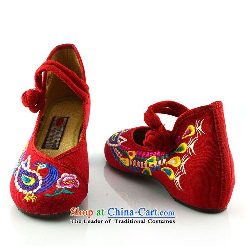The first door of Old Beijing mesh upper couture embroidered shoes of ethnic embroidery single shoe marriage shoes, casual classic small slope 412-56 with red 34 Purple Door (zimenyuan) , , , shopping on the Internet