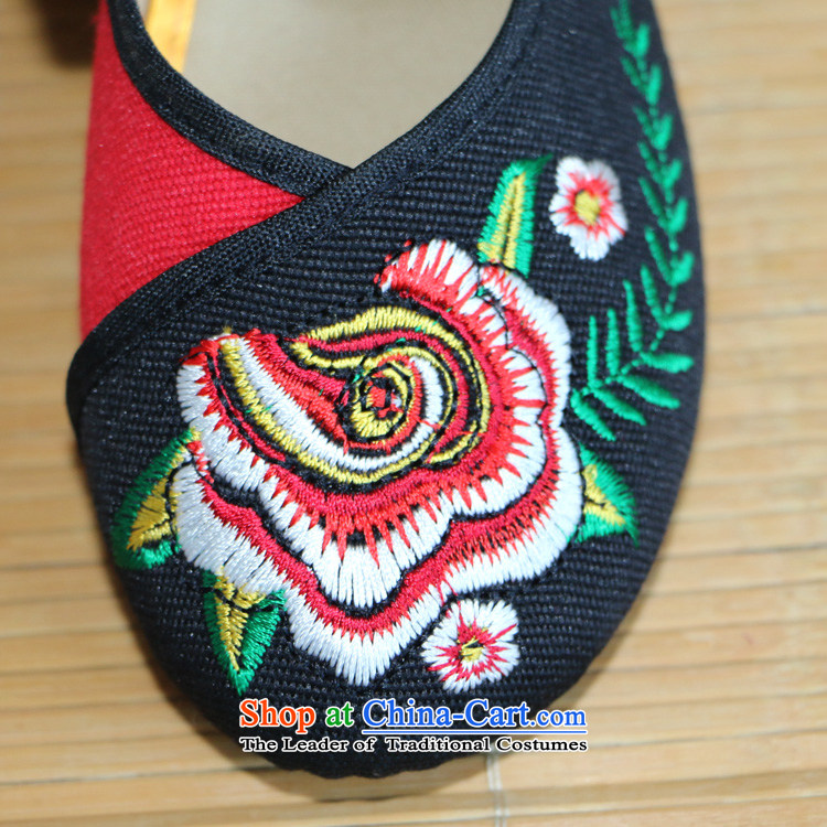 Charlene Choi this court of Old Beijing embroidery female mesh upper polyurethane ultra-light ground pin of the shoe nation mother wind stitching women shoes heel shoe pregnant women shoes slope -P548 black 38 pictures, prices, brand platters! The elections are supplied in the national character of distribution, so action, buy now enjoy more preferential! As soon as possible.