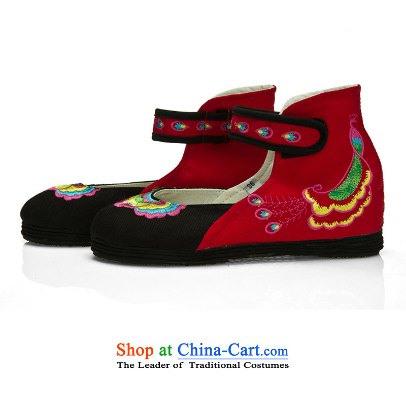 Performing arts companies flat bottom mother shoe embroidered shoes of Old Beijing mesh upper spring and fall single shoe HZ-16 blue 38, performing arts companies , , , shopping on the Internet