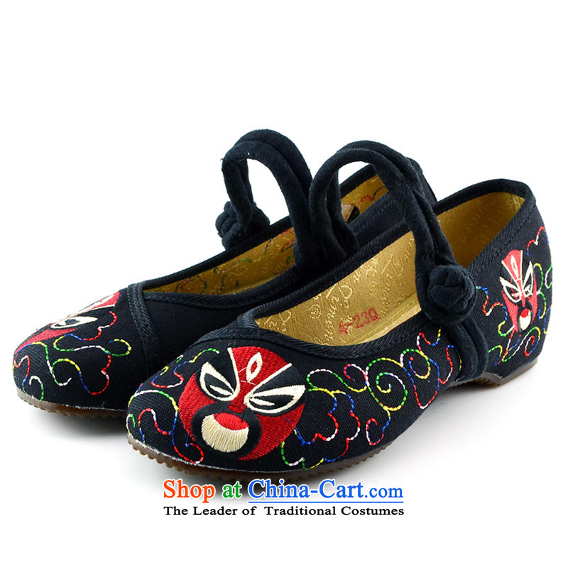 The first door of Old Beijing mesh upper spring and autumn) female embroidered shoes of ethnic single Shoes hanging ornaments embroidery stylish casual shoes 412-53 Black 40 Purple Door (zimenyuan) , , , shopping on the Internet