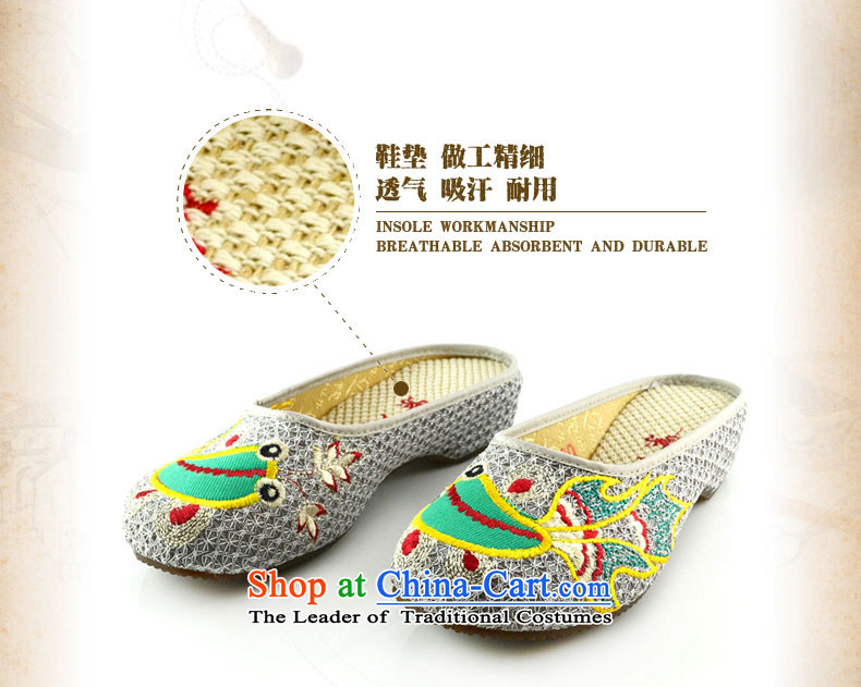 The first door of Old Beijing Summer Ms. mesh upper embroidered slippers ethnic stylish embroidered with leisure cool drag slope single shoe red 37 pictures, prices, brand platters! The elections are supplied in the national character of distribution, so action, buy now enjoy more preferential! As soon as possible.