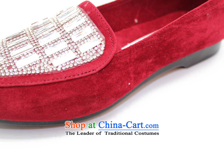 Genuine old step-mesh upper spring Ramadan Old Beijing New Anti-slip soft bottoms stylish gift shoe women shoes women shoes C100-10 C100-10 wine red is only suitable for pin thin through pictures, prices, brand platters! The elections are supplied in the national character of distribution, so action, buy now enjoy more preferential! As soon as possible.