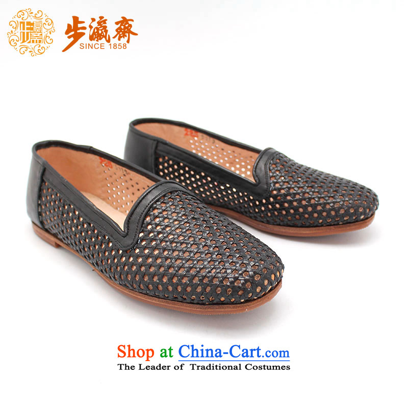The Chinese old step-Fitr Old Beijing manually Shoes, Leather, click Internet girl shoe mother Lady's temperament cattle web tabs on shoes women shoes black 35-step Ramadan , , , shopping on the Internet