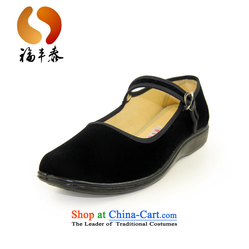 Well Winterthur Old Beijing waitresses work shoes mesh upper black velvet a ceremonial Shoes Plaza Dance Shoe mother shoe with Flat 38, fu feng tai shopping on the Internet has been pressed.