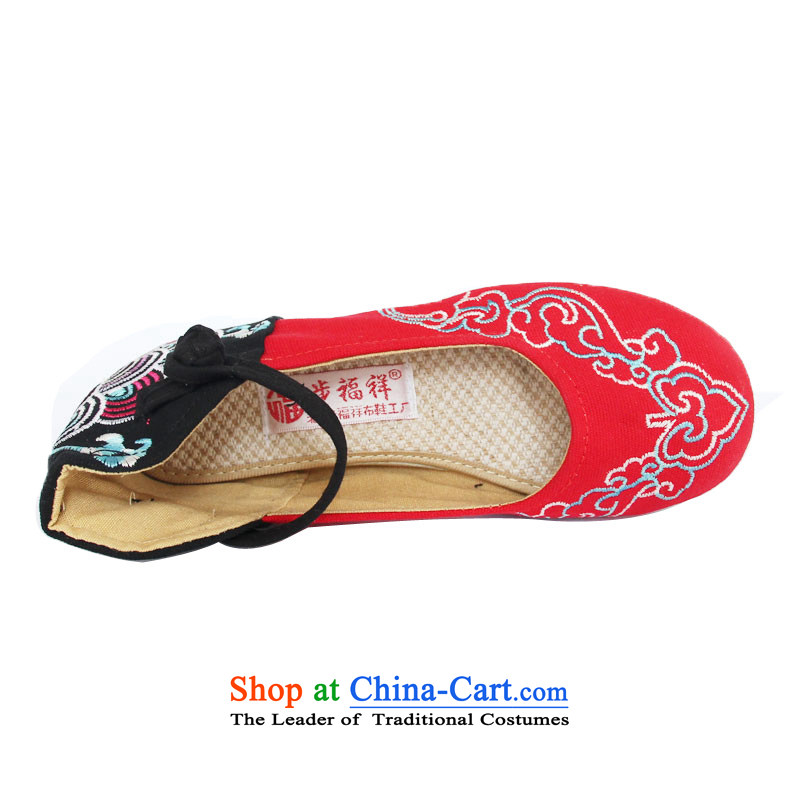 Step Fuxiang of Old Beijing mesh upper stylish casual shoes bottom of thousands of women shoes TR-866 embroidered red 37, step-by-step Fuk Cheung shopping on the Internet has been pressed.