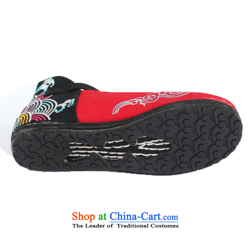 Step Fuxiang of Old Beijing mesh upper stylish casual shoes bottom of thousands of women shoes TR-866 embroidered red 37, step-by-step Fuk Cheung shopping on the Internet has been pressed.