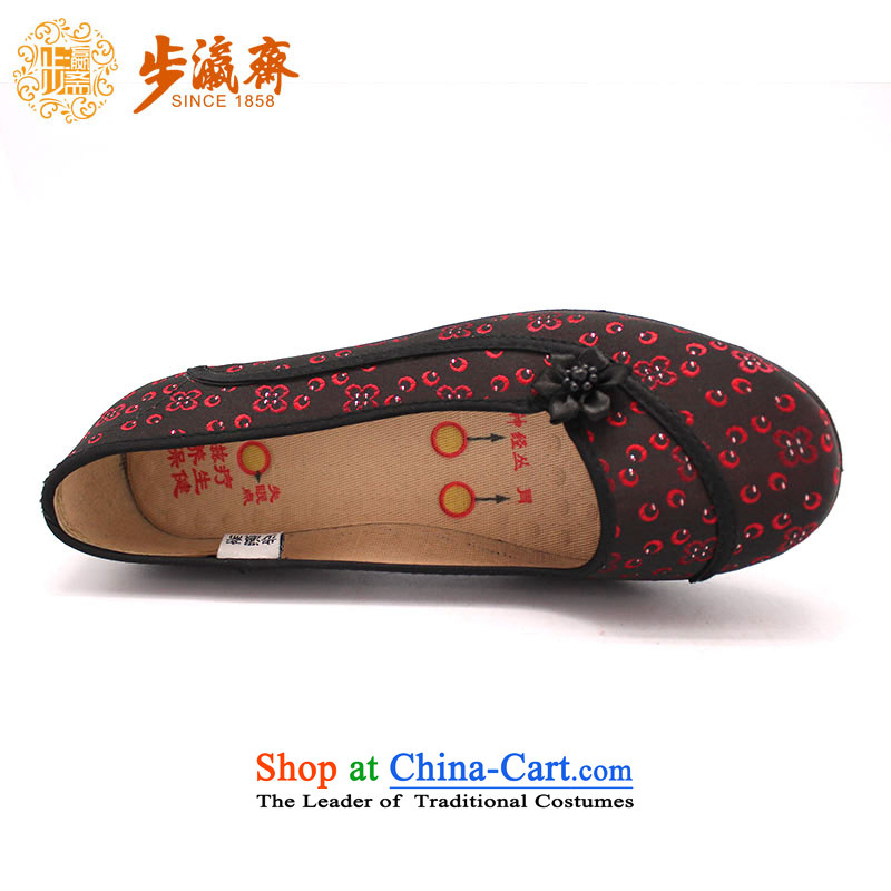 The Chinese old step-mesh upper spring Ramadan Old Beijing New breathable soft bottoms shoe home temperament womens single  women shoes F11-2 shoes wine red 35, step-by-step-young of Ramadan , , , shopping on the Internet