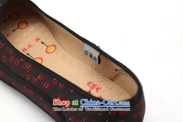 The Chinese old step-mesh upper spring Ramadan Old Beijing New breathable soft bottoms shoe home temperament womens single  women shoes F11-2 shoes wine red 35 pictures, prices, brand platters! The elections are supplied in the national character of distribution, so action, buy now enjoy more preferential! As soon as possible.