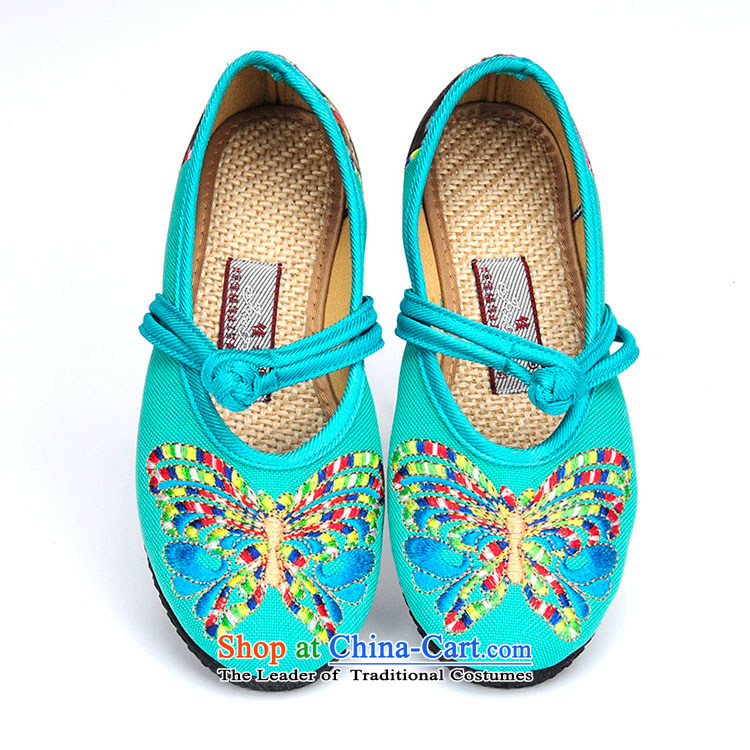 Better well old Beijing Ms. mesh upper embroidered shoes spring and summer new ethnic single shoes with soft, comfortable embroidered shoes mesh upper with flower butterfly B6-23 light blue 35 pictures, prices, brand platters! The elections are supplied in the national character of distribution, so action, buy now enjoy more preferential! As soon as possible.
