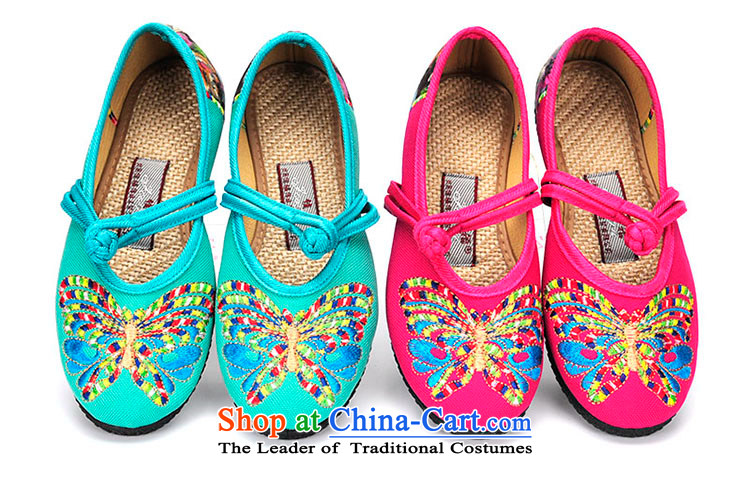 Better well old Beijing Ms. mesh upper embroidered shoes spring and summer new ethnic single shoes with soft, comfortable embroidered shoes mesh upper with flower butterfly B6-23 light blue 35 pictures, prices, brand platters! The elections are supplied in the national character of distribution, so action, buy now enjoy more preferential! As soon as possible.