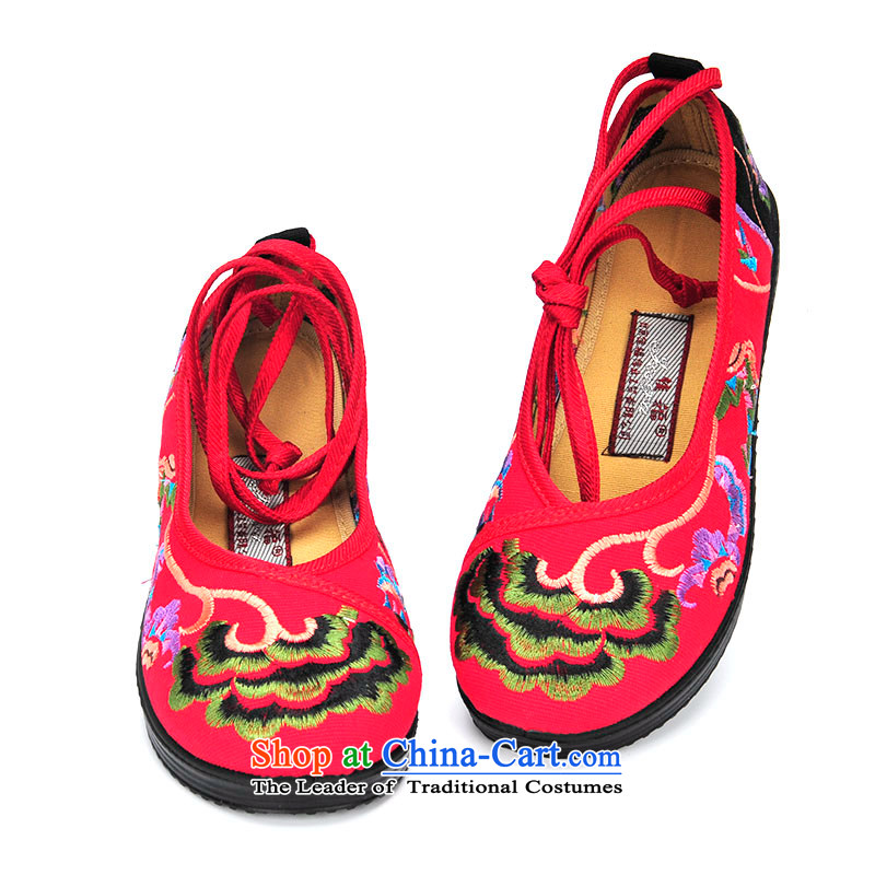 Better well old Beijing mesh upper spring and summer women shoes single shoe ethnic embroidered shoes retro straps fashion woman shoes traditional red 35 280-54 mesh upper Kai Fuk (JIAFU) , , , shopping on the Internet