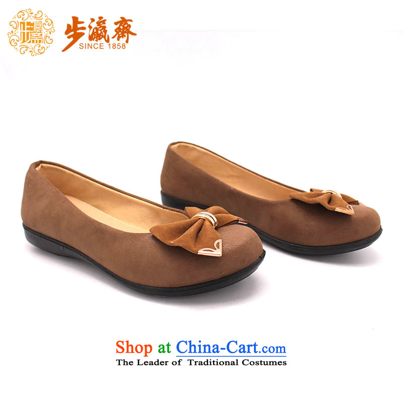 The Chinese old step-mesh upper spring Ramadan Old Beijing New Leisure soft bottoms shoe gift temperament lady shoes L10 female single step 40 shoe yellow earth-young of Ramadan , , , shopping on the Internet