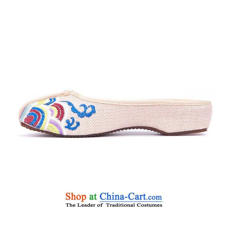 Better well old Beijing New mesh upper spring and summer women shoes increased within China wind embroidered shoes women shoes linen embroidered slippers 280-57 beige 40, better Fuk (JIAFU) , , , shopping on the Internet