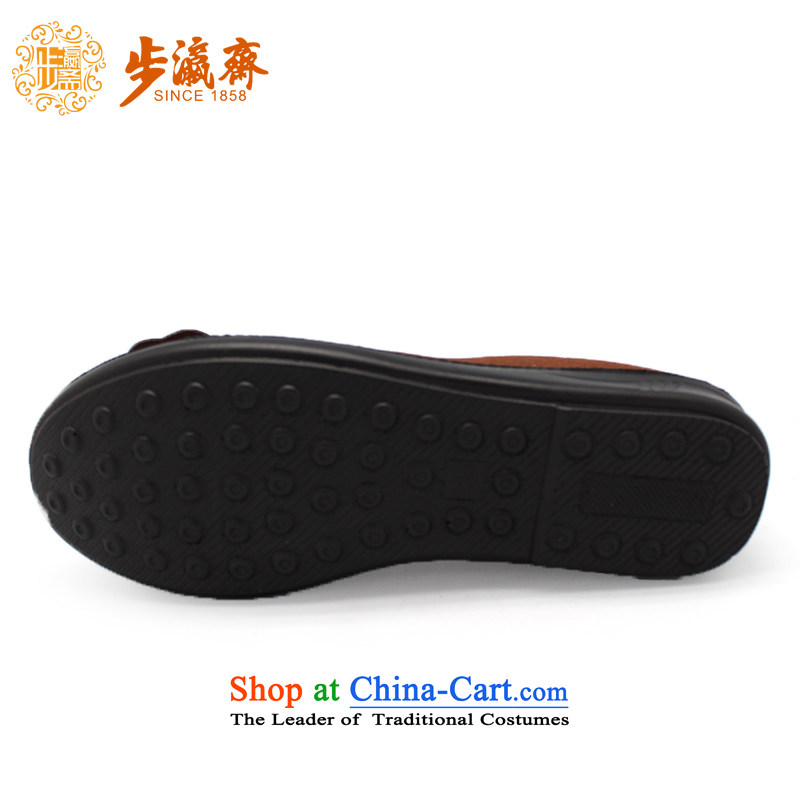 The Chinese old step-young of Ramadan Old Beijing Summer mesh upper new women's shoe butterfly mesh oranges sandals stylish non-slip flat bottom breathable comfort women sandals light port 66196 Female sandals brown 38, step-by-step-young of Ramadan , , ,