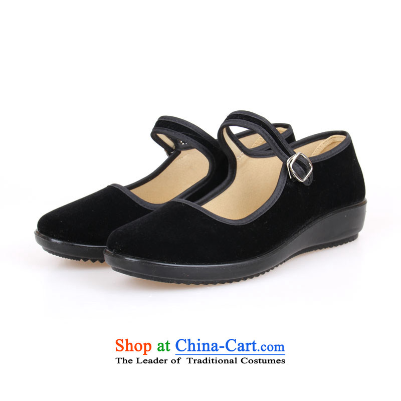 Tang Shun Court of Old Beijing Women's Shoe Square Mesh upper dance shoe with a red velvet shoes with soft, red mesh upper with Flat 1681 Dance Black 36, Tang Shun Court shopping on the Internet has been pressed.