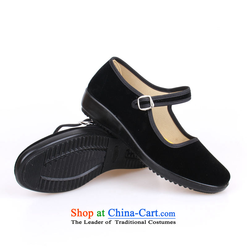 Tang Shun Court of Old Beijing Women's Shoe Square Mesh upper dance shoe with a red velvet shoes with soft, red mesh upper with Flat 1681 Dance Black 36, Tang Shun Court shopping on the Internet has been pressed.
