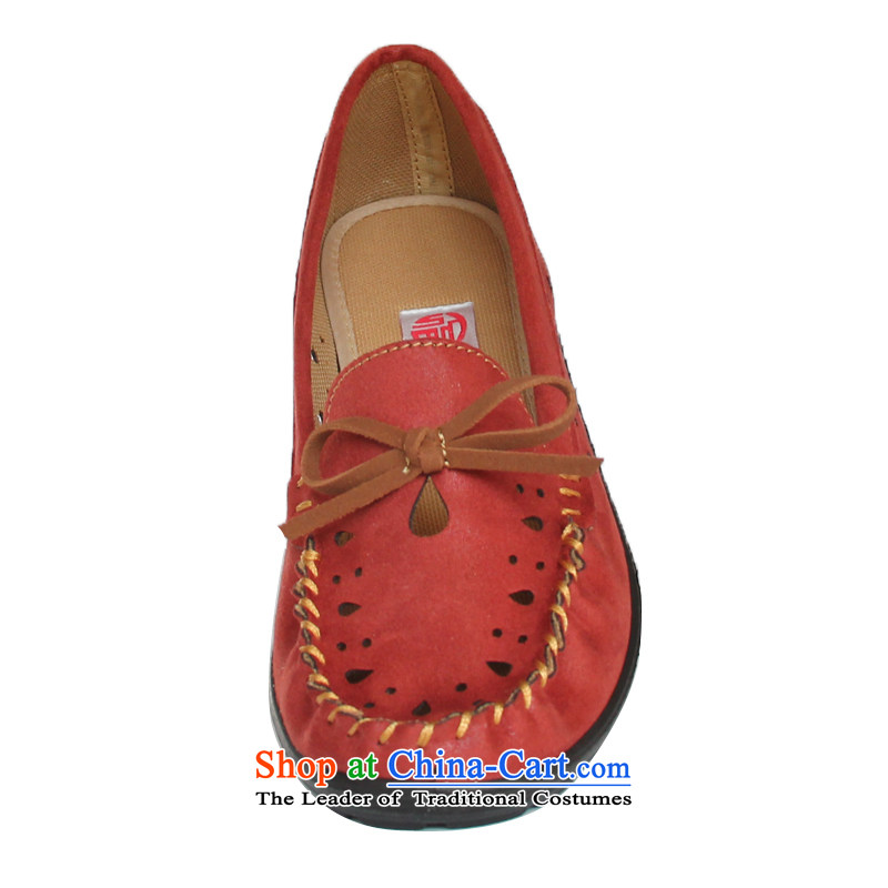 Step-by-step fashion single shoes Fuxiang leisure shoes of Old Beijing mesh upper women shoes 925 red 38, step-by-step Fuk Cheung shopping on the Internet has been pressed.