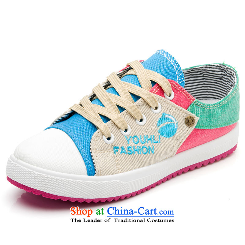 The new 2014-fat, Mrs leisure shoes wild thick cake canvas shoes leisure shoes blue 37-fat shopping on the Internet has been pressed.