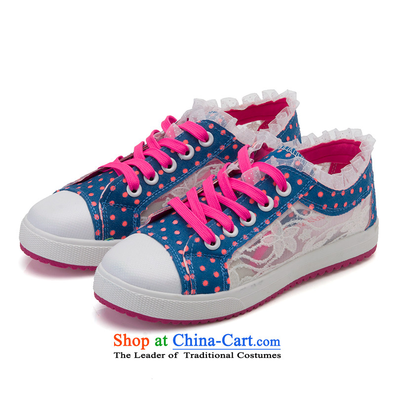The new 2014-fat, Mrs leisure shoes wild thick cake canvas shoes leisure shoes dark blue 37-fat shopping on the Internet has been pressed.