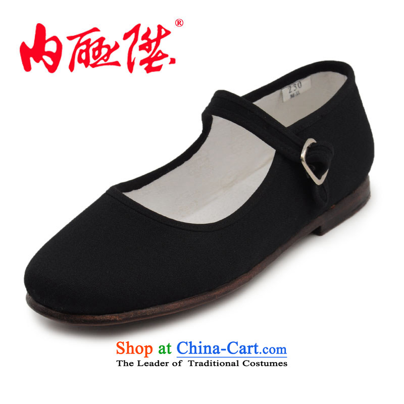 The Female leather upper with mesh l-bottom dress nickname parquet generation smart casual and old Beijing?7207A mesh upper?black?37
