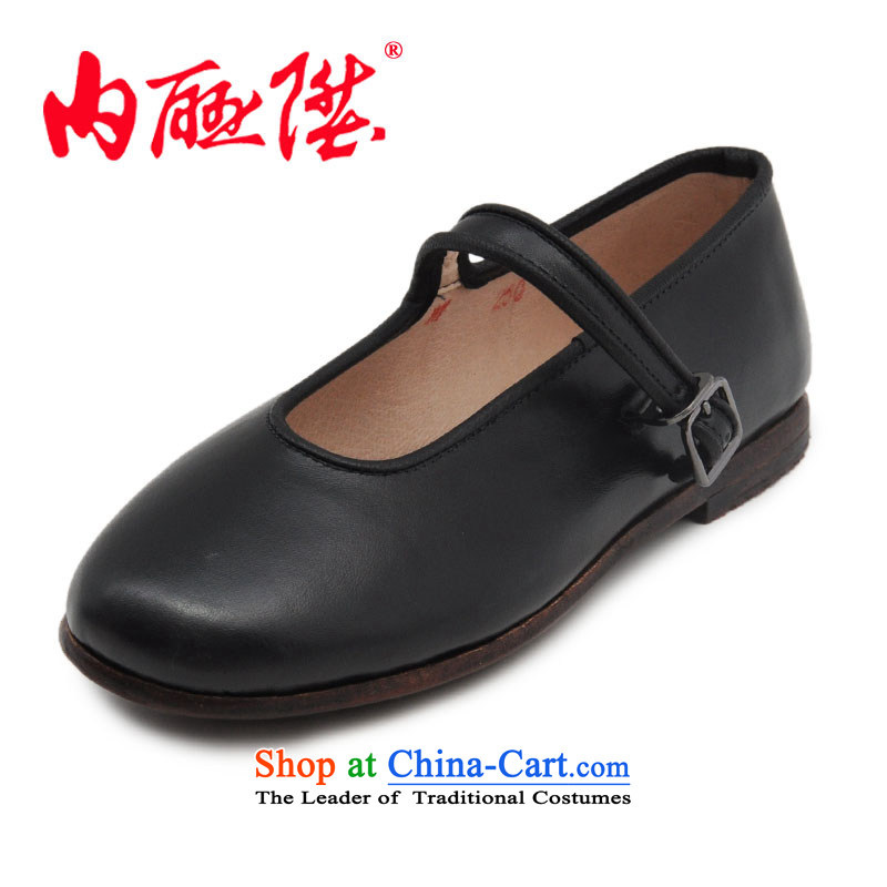 Inline l women shoes psoriasis inserts mesh upper-floor Mulan in smart casual women shoes old Beijing 7228A mesh upper black 37