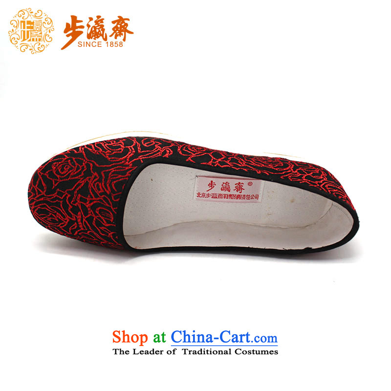 The Chinese old step-young of Ramadan Old Beijing mesh upper hand embroidered ground sent thousands of Mom Gifts home womens single -step 37, black shoes Ramadan , , , shopping on the Internet