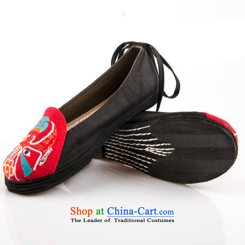 Charlene Choi this court of Old Beijing leisure shoes embroidery mesh upper national wind round head strap pension pin mesh upper flat shoe thousands, non-slip wear masks - Black 38, Charlene Choi this court shopping on the Internet has been pressed.