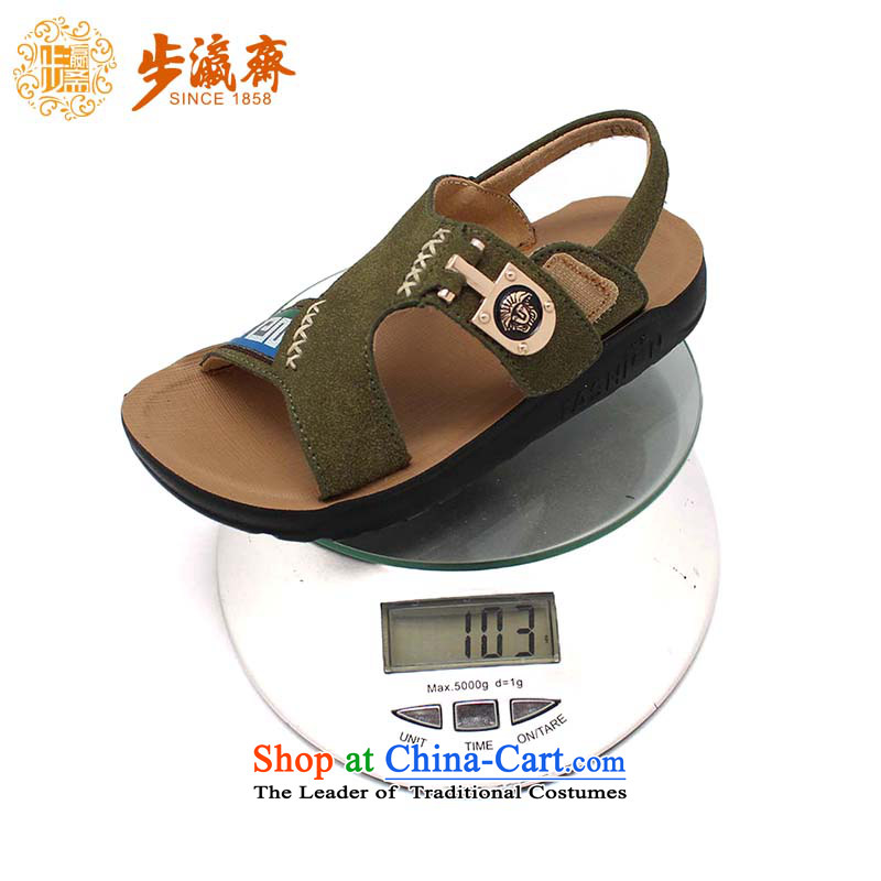 The Chinese old step-young of Ramadan Old Beijing Summer Children shoes, mesh upper with anti-slip soft bottoms baby children wear sandals T1408 Children shoes green _20.5cm code 31