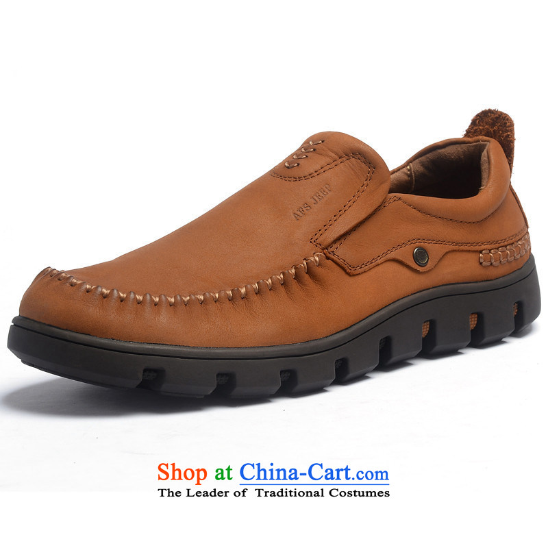 The field to the Roma men round head in a stylish men's shoes field jeep male and casual leather shoes low cow grain leather 1A1130 red and brown 42