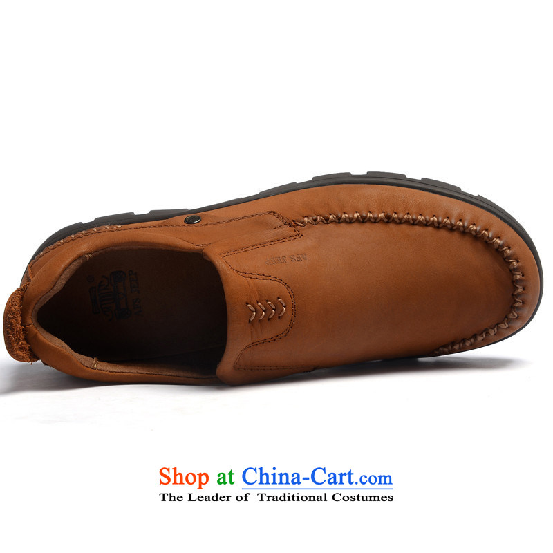 The field to the Roma men round head in a stylish men's shoes field jeep male and casual leather shoes low cow grain leather 1A1130 red and brown 42 field jeep (AFS).... JEEP shopping on the Internet