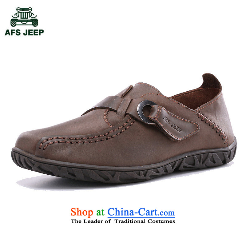 The field to the Roma men round head in a stylish men's shoes 2015 new leisure low shoes Velcro 6,087 Brown 43