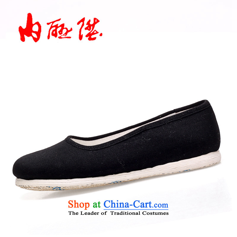 The rise of Old Beijing mesh upper women shoes bottom thousands-gon encrypted manually Lihai single shoe with flat dollar round head 8203 New Year gift black 8203A 34
