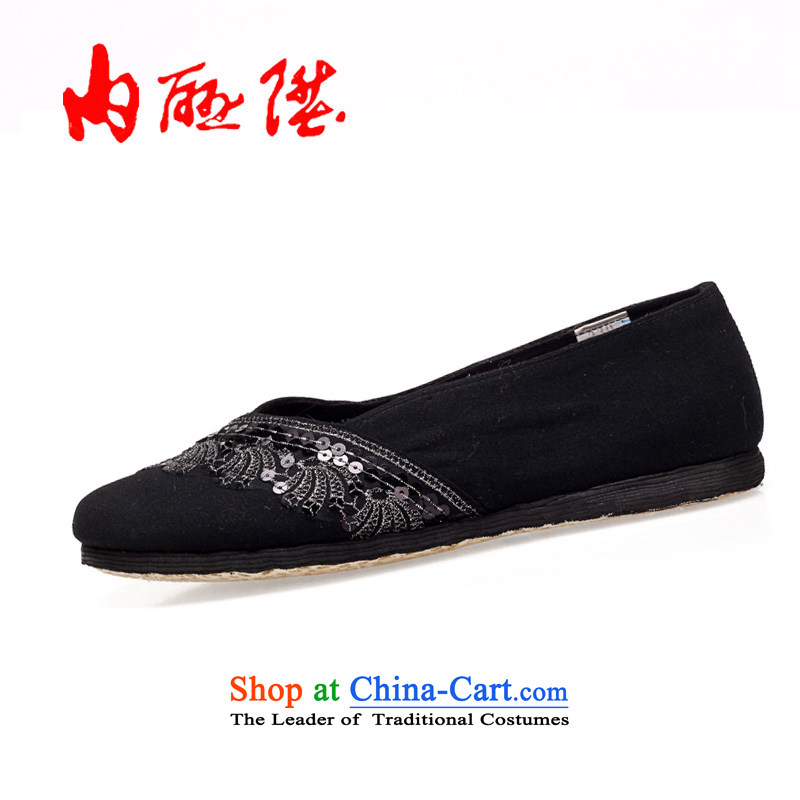 Inline l mesh upper old Beijing mesh upper with female plain manual thousands ground wool lace sea RMB Female 8702A mesh upper black 39