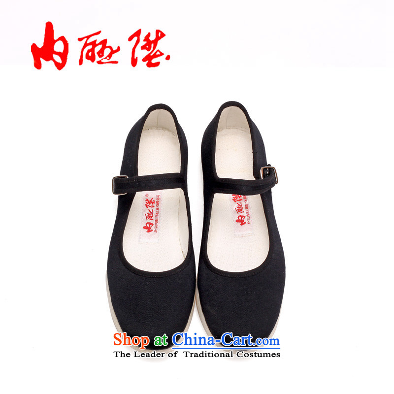 Inline l mesh upper mesh upper-gon girl of Old Beijing thousands ground encryption generation with a flat shoe 8201A New Year gift black 37, inline l , , , shopping on the Internet