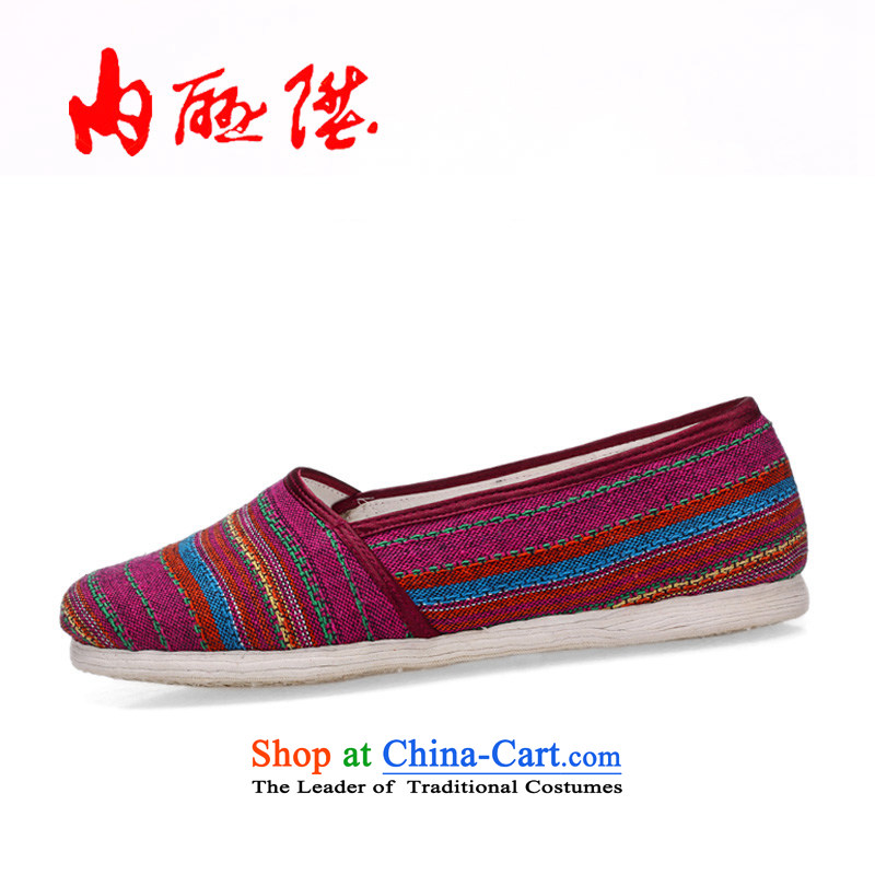 Inline l mesh upper old Beijing mesh upper with women in spring and summer single shoes bottom thousands of embroidered shoes encryption of ethnic parties port of color toner streaks 8277A 8277A 37
