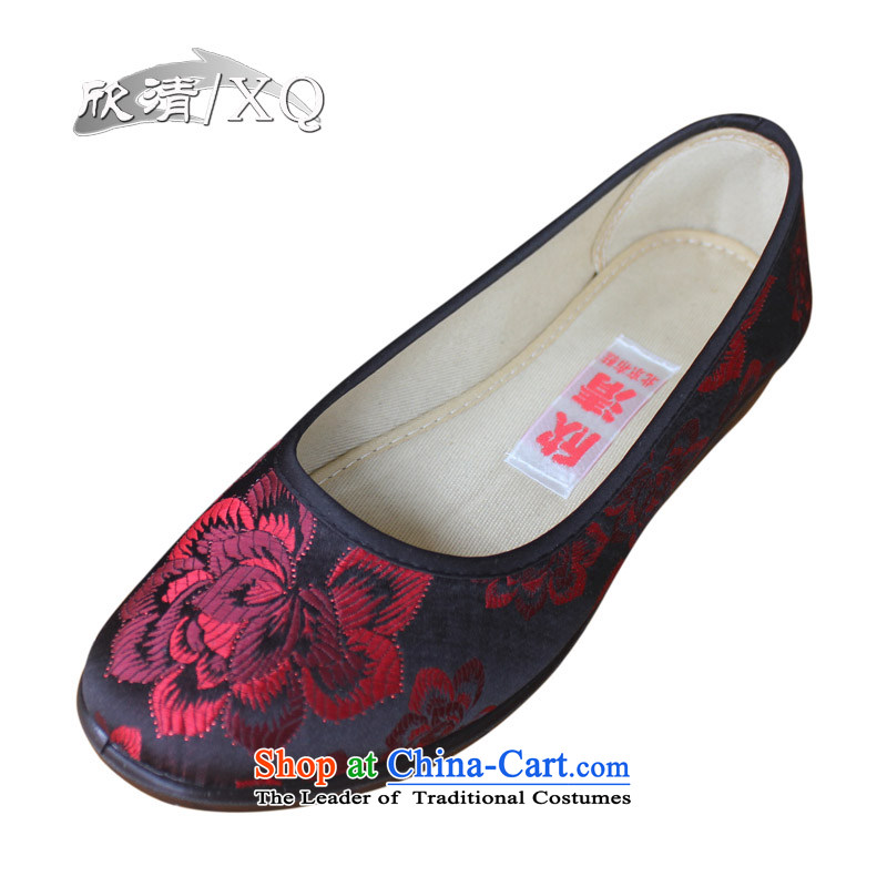 Yan Ching new spring of Old Beijing mesh upper female light port single shoe stamp national embroidered shoes low soft bottoms mother shoe 13603 Brown 38, Yan Ching (XQ) , , , shopping on the Internet