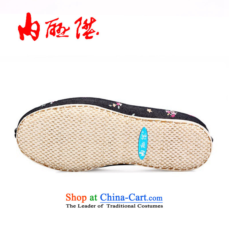 Inline l cotton shoes female old Beijing mesh upper hand-thousand-layer encryption bottom cotton shoes women on cotton 8285A cowboy black flower 39 inline l , , , shopping on the Internet
