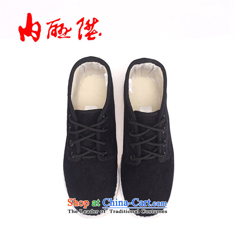Inline l cotton shoes women shoes of Old Beijing hand-thousand-layer mesh upper floor encryption four cotton shoes sheep inside 8641A felt black 36, inline l , , , shopping on the Internet