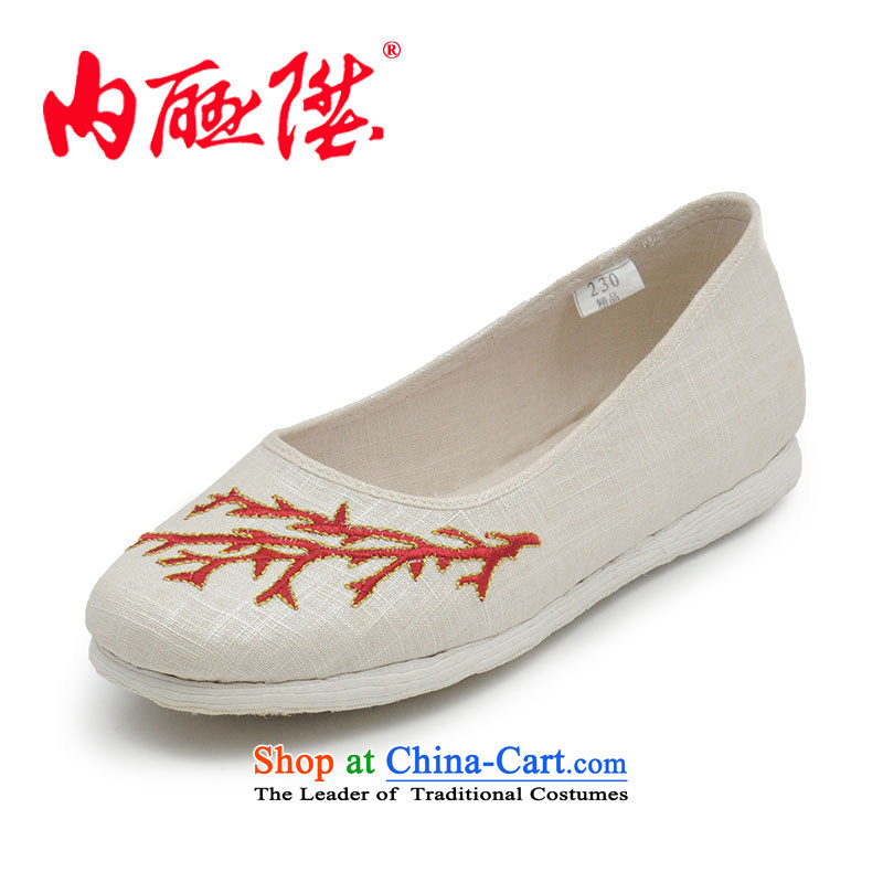 Inline l women shoes mesh upper hand cross Art shoes gift is smart casual shoes 8425A old Beijing safflower 36