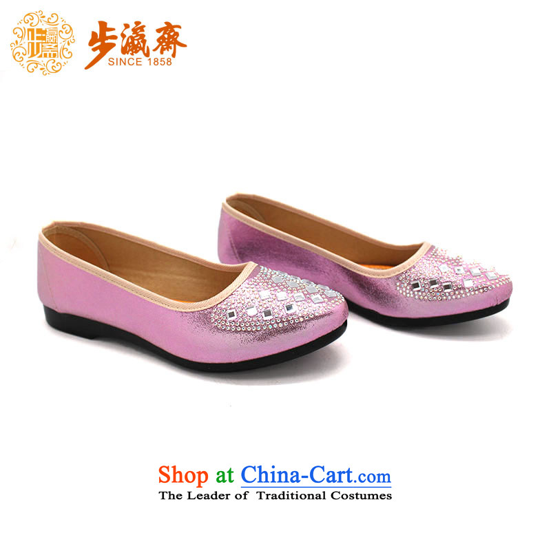 The Chinese old step-young of Ramadan new water drilling tips breathable flat bottom light port female single shoe M-3 women shoes purple 37, step-by-step-young of Ramadan , , , shopping on the Internet
