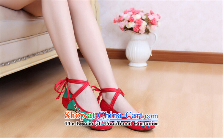 Hiv Rollet Old Beijing mesh upper ethnic strap embroidered shoes package with shoes increased women's shoe red 40 pictures, prices, brand platters! The elections are supplied in the national character of distribution, so action, buy now enjoy more preferential! As soon as possible.