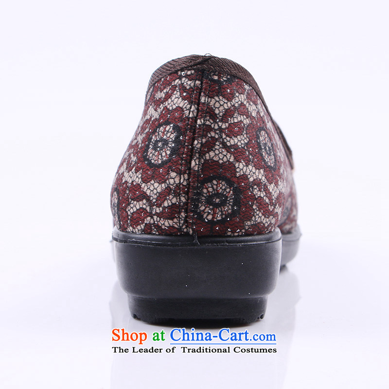 Yan Ching new spring of Old Beijing embroidered shoes comfortable shoes ethnic dance Square Leisure shoes with soft, then  39, Xin shoes 1578 brown definition (XQ) , , , shopping on the Internet