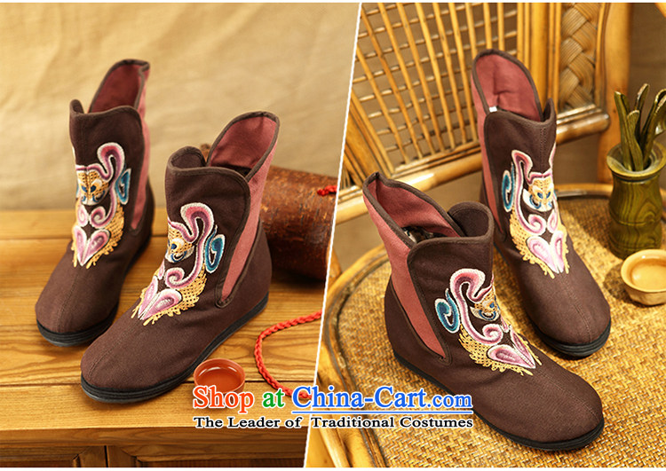 Hon-dance genuine autumn and winter) flat bottom click shoes increased female national wind old Beijing embroidered shoes mother shoe BREATHABLE BOOTIE that coffee-colored shoes 37 pictures, prices, brand platters! The elections are supplied in the national character of distribution, so action, buy now enjoy more preferential! As soon as possible.