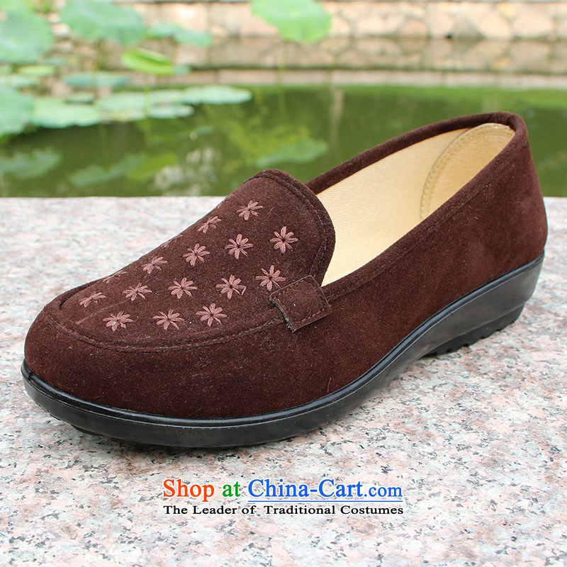 Yan Ching fall new old Beijing mesh upper women shoes filial mother footwear in the older single shoe  292 elderly shoes mauve 40 Yan Ching shopping on the Internet has been pressed.
