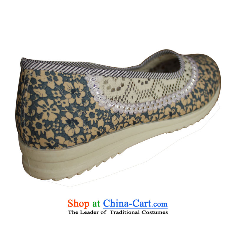 Yan Qing Beijing XQ/ mesh upper with a flat bottom summer leisure shoes, Ms. breathable mesh single mother shoe shoes 2-2 blue 34, Yan Ching shopping on the Internet has been pressed.