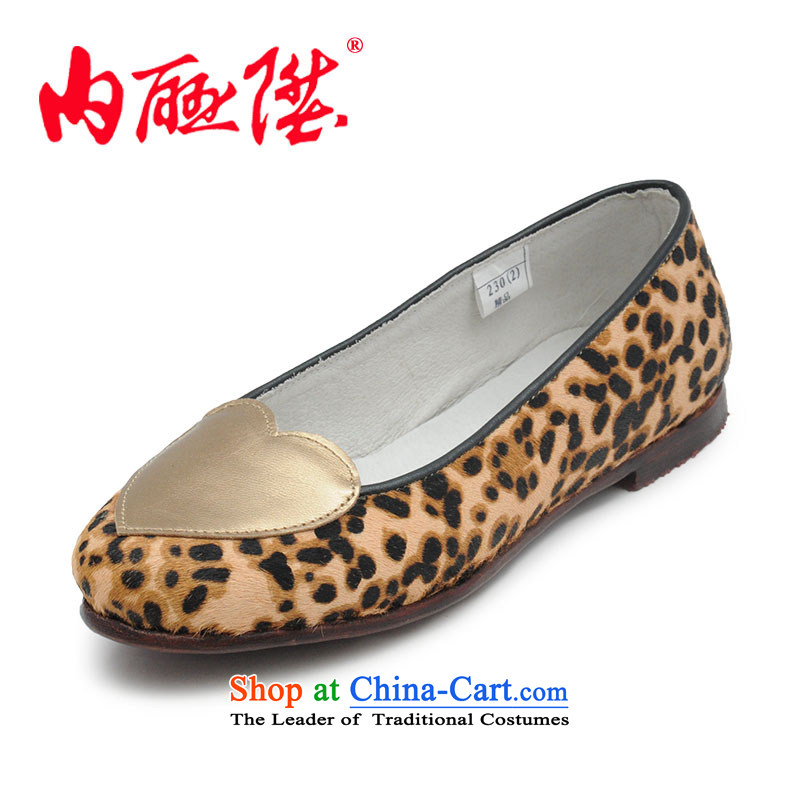 The rise of the women's single-Bottom shoe psoriasis parquet leopard stylish casual old Beijing mesh upper 7212A lady spend?37