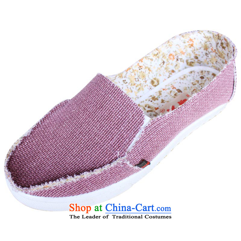 Yan Qing Chun Stylish Flat Bottom canvas shoes women shoes beggar shoes is smart casual shoes comfortable walking shoes  c166-2 breathable purple 36