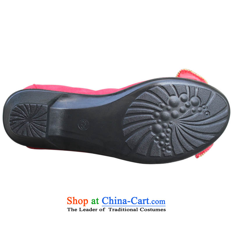 Yan Ching New XQ/ old Beijing mesh upper with stylish and cozy slope with mother women shoes . Bow Tie 101 red 39, Yan Ching shopping on the Internet has been pressed.